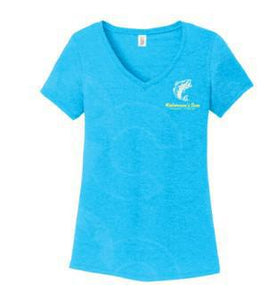 Graphic Cow Fish Cove Tee Vee Neck Sunset