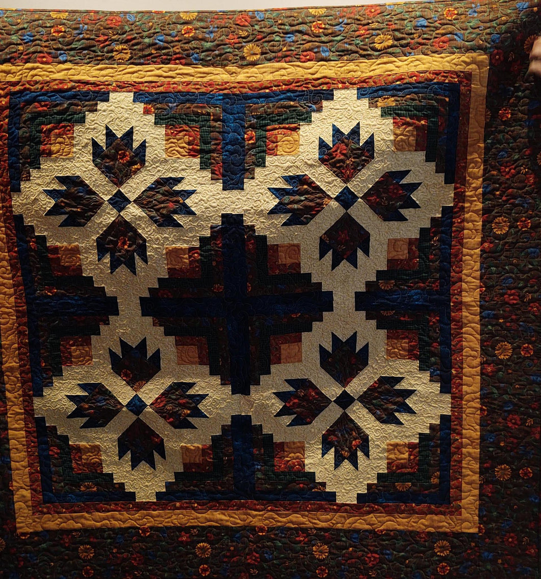 Kathy's Quilts Bear Paw Log Cabin 53