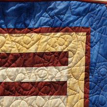 Load image into Gallery viewer, Kathy&#39;s Quilts Stars and Stripes Red Blue Gold