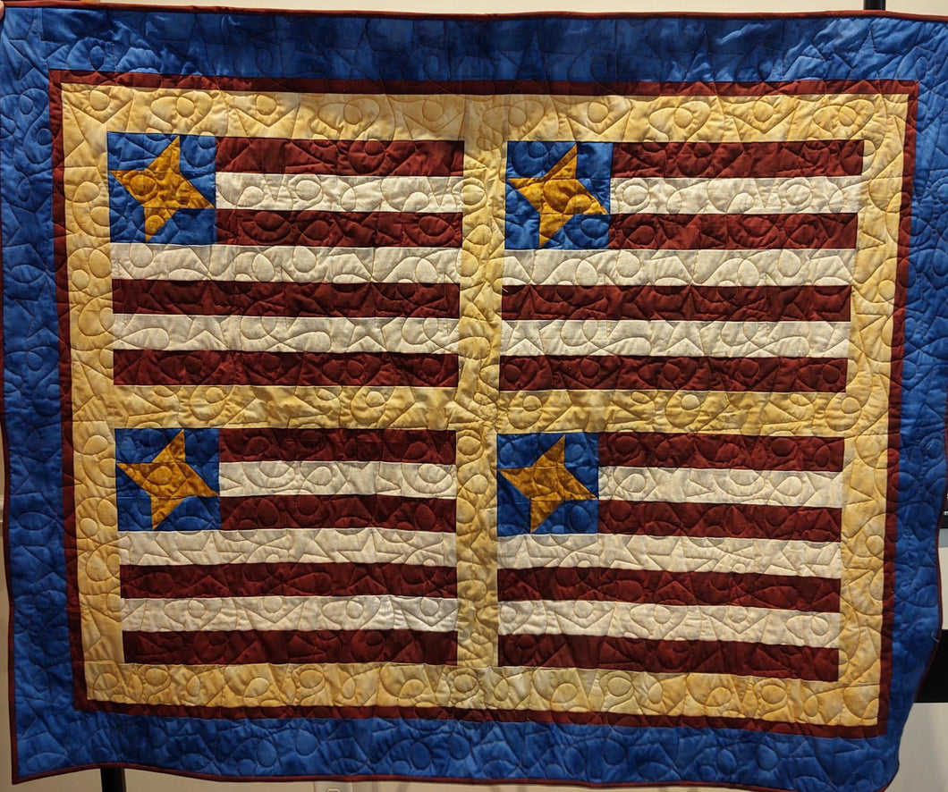 Kathy's Quilts Stars and Stripes Red Blue Gold